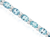 14.0CT DIAMOND & AAA AQUAMARINE 14KT WHITE GOLD OVAL & ROUND FILIGREE BRACELET