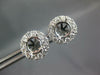 LARGE .74CT DIAMOND 18K WHITE GOLD CLASSIC 4 PRONG HALO SEMI MOUNT STUD EARRINGS