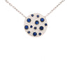 ESTATE .94CT DIAMOND & AAA SAPPHIRE 18KT YELLOW GOLD ROUND ETOILE LOVE NECKLACE