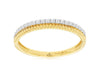 ESTATE .14CT DIAMOND 14KT YELLOW GOLD 3D ROUND 2 ROW ROPE FUN ANNIVERSARY RING