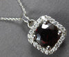 2.58CT DIAMOND & AAA GARNET 14K WHITE GOLD 3D ROUND HALO SQUARE FLOATING PENDANT