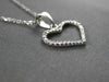 ESTATE .11CT DIAMOND 14KT WHITE GOLD 3D CLASSIC OPEN HEART LOVE FLOATING PENDANT
