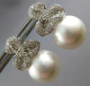 .88CT DIAMOND & AAA SOUTH SEA PEARL 18KT WHITE GOLD FLOWER STUD HANGING EARRINGS