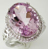 LARGE 12.11CT DIAMOND & AAA PINK AMETHYST 14KT WHITE GOLD OVAL & ROUND FUN RING