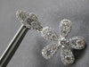 ESTATE LARGE 1.69CT DIAMOND 18KT WHITE GOLD 3D FLOWER LEAF FUN HANGING EARRINGS