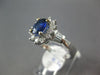 ESTATE 1.83CT DIAMOND & AAA SAPPHIRE 14KT WHITE GOLD OVAL FLOWER ENGAGEMENT RING
