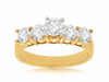 ESTATE 1.20CT ROUND DIAMOND 14KT YELLOW GOLD 3D CLASSIC 5 STONE ENGAGEMENT RING