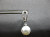 ESTATE .26CT DIAMOND & AAA SOUTH SEA PEARL 14KT WHITE GOLD FUN HANGING EARRINGS