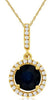 1.23CT DIAMOND & AAA SAPPHIRE 14KT YELLOW GOLD 3D CLASSIC ROUND FLOATING PENDANT