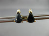 ESTATE 1.68CT DIAMOND & SAPPHIRE 14K YELLOW GOLD PEAR SHAPE STUD EARRINGS #25457