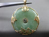 ANTIQUE LARGE JADE 14KT YELLOW GOLD 3D FILIGREE BUTTERFLY FLOATING PENDANT 25022