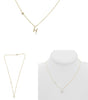 .08CT DIAMOND 14KT YELLOW GOLD 3D INITIAL H SOLITAIRE BY THE YARD FUN NECKLACE