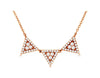 .30CT DIAMOND 14KT ROSE GOLD 3D TRIANGULAR TRILLION PAST PRESENT FUTURE NECKLACE