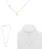.08CT DIAMOND 14KT YELLOW GOLD 3D INITIAL V SOLITAIRE BY THE YARD FUN NECKLACE