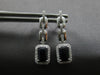 1.58CT DIAMOND & AAA SAPPHIRE 14K WHITE GOLD 3D HALO MULTI LINK HANGING EARRINGS