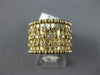 WIDE .41CT DIAMOND 14KT YELLOW GOLD MULTI ROW MULTI BAR 3/4 ETERNITY LOVE RING