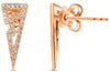 ESTATE .15CT DIAMOND 14KT ROSE GOLD 3D TRIANGULAR FUN HANGING EARRINGS