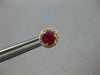 .65CT DIAMOND & AAA RUBY 14K YELLOW GOLD ROUND HALO FLOWER MARTINI STUD EARRINGS
