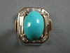 LARGE .80CT DIAMOND & AAA TURQUOISE 14KT ROSE GOLD 3D OVAL & BAGUETTE FUN RING