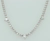 14.0CT DIAMOND 18K WHITE GOLD ROUND PAST PRESENT FUTURE ETERNITY TENNIS NECKLACE