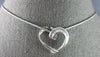 ESTATE .45CT DIAMOND PLATINUM CLASSIC BAGUETTE OPEN HEART LOVE FLOATING PENDANT
