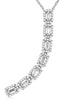 ESTATE .46CT DIAMOND 14KT WHITE GOLD 3D ROUND & BAGUETTE SWIRL FUN NECKLACE