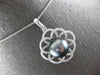 LARGE .73CT DIAMOND & AAA TAHITIAN PEARL 18KT WHITE GOLD FLOWER FLOATING PENDANT