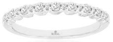 .25CT DIAMOND 14KT WHITE GOLD ROUND SEMI ETERNITY SHARED PRONG ANNIVERSARY RING