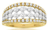 ESTATE WIDE 1.0CT DIAMOND 14KT YELLOW GOLD MULTI ROW GRADUATING ANNIVERSARY RING