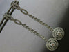 ESTATE LARGE 1.31CT DIAMOND 18KT WHITE GOLD SOLITAIRE FILIGREE HANGING EARRINGS