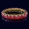 3.60CT AAA RUBY 14KT YELLOW GOLD 3D CLASSIC SHARED PRONG ETERNITY FUN LOVE RING