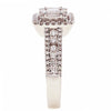LARGE 1.73CT DIAMOND 18KT WHITE GOLD 3D ROUND & BAGUETTE SQUARE HALO LOVE RING