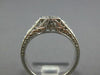 ANTIQUE .62CT DIAMOND 14KT WHITE GOLD HEXAGON FILIGREE ART DECO ENGAGEMENT RING