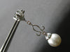 ESTATE LARGE 1.04CT DIAMOND & AAA SOUTH SEA PEARL 18KT WHITE GOLD 3D HANGING EARRINGS