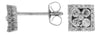 ESTATE .48CT DIAMOND 14KT WHITE GOLD 3D ROUND SQUARE HALO FLOWER STUD EARRINGS