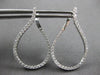 ESTATE LARGE 1.25CT DIAMOND 18KT WHITE GOLD TEAR DROP SIDEWAYS HANGING EARRINGS