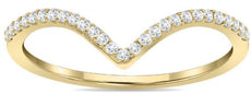 ESTATE .13CT DIAMOND 14K YELLOW GOLD 3D ROUND CLASSIC V SHAPE BUTTERFLY FUN RING