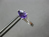 1.34CT DIAMOND & AAA AMETHYST 18K WHITE GOLD PEAR SHAPE & ROUND HANGING EARRINGS