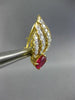 ESTATE LARGE 4.52CT DIAMOND & AAA RUBY 18KT WHITE GOLD LEAF CLIP ON EARRINGS E/F