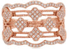 ESTATE WIDE .40CT DIAMOND 14K ROSE GOLD 3D MULTI ROW FLORAL FUN ANNIVERSARY RING