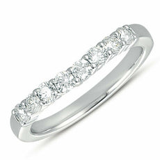 .48CT DIAMOND 14KT WHITE GOLD 3D 7 STONE SHARED PRONG V SHAPE ANNIVERSARY RING