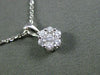 ESTATE .25CT DIAMOND 14KT WHITE GOLD 3D FLOWER CLUSTER FLOATING PENDANT & CHAIN