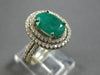 3.70CT DIAMOND & AAA EMERALD 14K WHITE GOLD 3D OVAL & ROUND HALO ENGAGEMENT RING