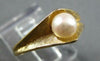 ESTATE AAA SOUTH SEA PEARL 14KT YELLOW GOLD 3D MATTE & SHINY SOLITAIRE FUN RING