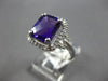 ESTATE 3.16CT DIAMOND & AAA AMETHYST 14K WHITE GOLD 3D CUSHION & ROUND HALO RING
