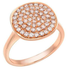 .61CT WHITE & PINK DIAMOND 18KT WHITE & ROSE GOLD 3D CLUSTER PAVE ROUND FUN RING