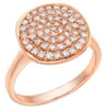 .61CT WHITE & PINK DIAMOND 18KT WHITE & ROSE GOLD 3D CLUSTER PAVE ROUND FUN RING