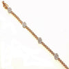 5.62CT WHITE & PINK DIAMOND 18K WHITE ROSE GOLD FLOWER BY THE YARD LOVE BRACELET
