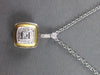 ESTATE .52CT DIAMOND 18K 2 TONE GOLD ROUND & PRINCESS MATTE & SHINY LOVE PENDANT