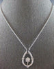 .36CT DIAMOND 18KT WHITE GOLD FLOWER TEAR DROP INTERCHANGEABLE PENDANT NECKLACE